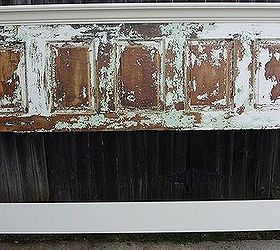 old door headboard made for a king size bed, painted furniture, repurposing upcycling