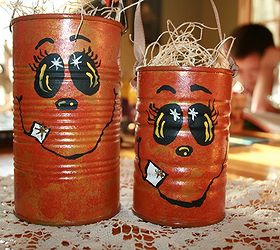 recycled pumpkin can, crafts, Recycled Tin Can Pumpkins