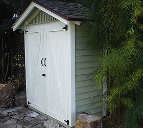 small outdoor storage, A shallow shed can be placed next to a fence or wall