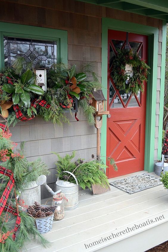 potting shed christmas nesting feathering, christmas decorations, decks, gardening, seasonal holiday decor, wreaths