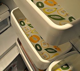 make your own fridge liners, crafts, Cut placemats into smaller sections for the fridge door This is where condiments normally party so liners are helpful here