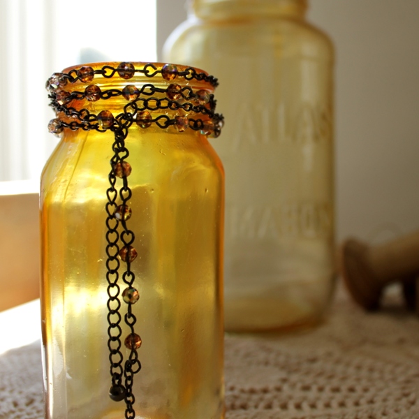 beautiful faux amber glass, crafts, decoupage, seasonal holiday decor, For this jar I used approximately 4 drops of yellow and one drop of red food coloring