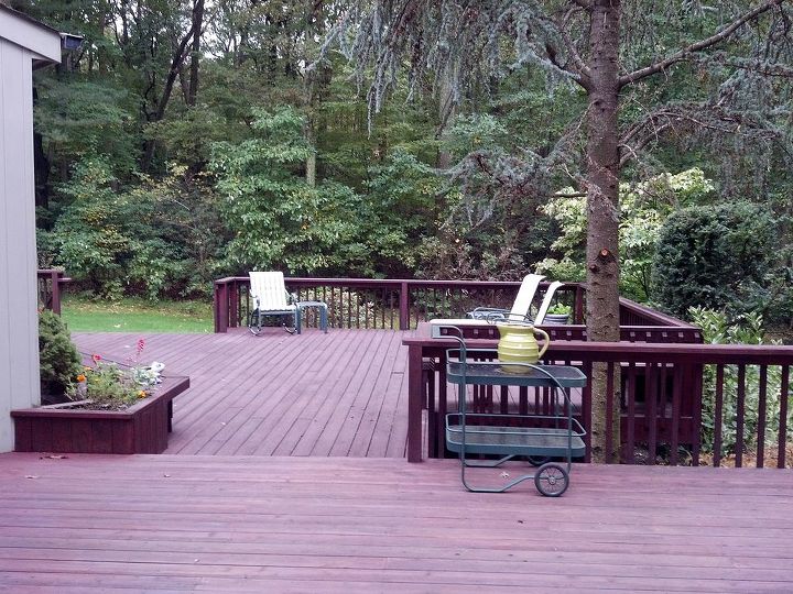 vintage deck i photographed this deck today can you guess how old it is see below, decks, outdoor living, patio, Classic Deck and Patio Company 2 level deck angular deck