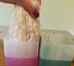 how to dip dye wool locks, crafts, mason jars