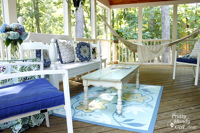 screen porch makeover, home decor, painted furniture, repurposing upcycling