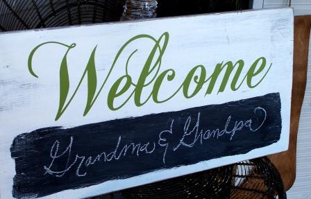 welcome anyone and anything chalkboard sign, chalkboard paint, crafts, home decor, painting, Wouldn t your guests love to be greeted with a personalized sign