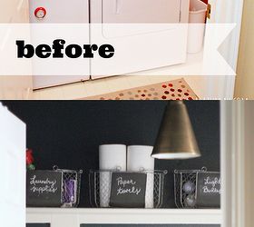 laundry room makeover, home decor, laundry rooms, Before and After Country to Moody and Modern