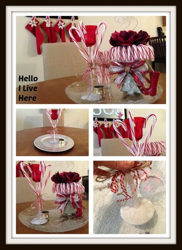 diy candy cane candle, crafts, seasonal holiday decor, Pictures of the finished DIY Candy Cane Candle