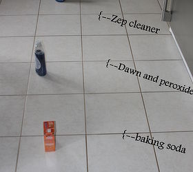 the absolute best way to clean grout 4 methods tested 1 clear winner, cleaning tips, The four grout cleaning methods all lined up for a comparison
