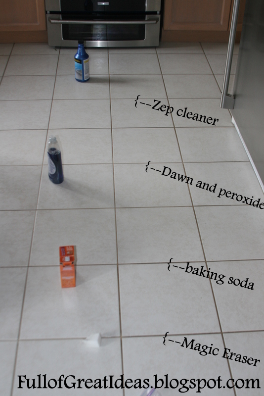 the absolute best way to clean grout 4 methods tested 1 clear winner, cleaning tips, The four grout cleaning methods all lined up for a comparison