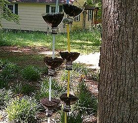 recycled soda bottles as hanging seedling rain chains, Here is the 4 bottle chain filled with dirt and seeds Now all I have to do is water and wait