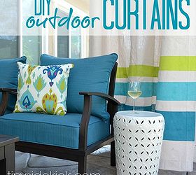 diy drop cloth outdoor patio curtains, home decor, outdoor living, patio, reupholster, window treatments