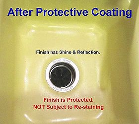 removing kitchen sink stains preventing them from coming back, After Protective Coating The Self Cleen ST3 coating gave the sink a new finish that actually shines and reflects as well as prevents staining Coffee you met your match