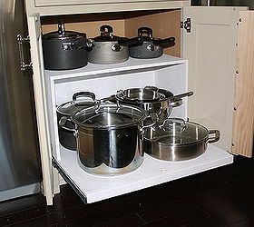 making a kitchen cabinet more functional, kitchen cabinets, shelving ideas, Now it slides out