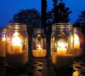 outdoor mason jar lighting, crafts, mason jars, outdoor living