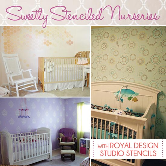 stencil pattern and surface ideas for nurseries, bedroom ideas, home decor, painted furniture, Sweet Stenciled Nurseries with Royal Design Studio Stencils
