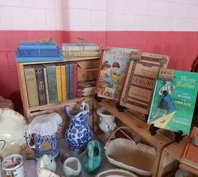 my very first market stall, painted furniture, repurposing upcycling, rustic furniture, I love vintage books