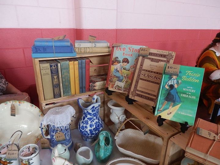 my very first market stall, painted furniture, repurposing upcycling, rustic furniture, I love vintage books