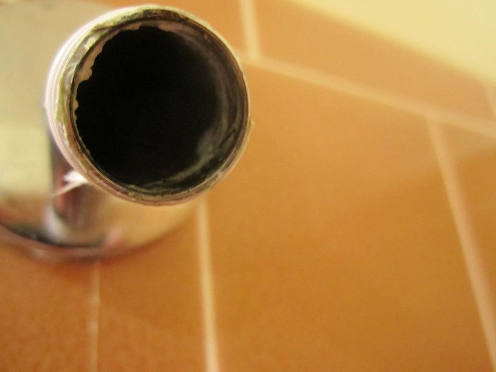 why you need to replace your shower head every 6 months, bathroom ideas, home maintenance repairs, how to, plumbing, Bad News there is a clear build up of biofilm crust in the shower neck pipe I had to replace it too