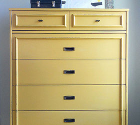 just the right shade of yellow, painted furniture