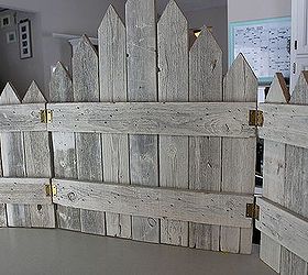 chevron picket fence art, home decor, Its made of simple construction out of fence boards and was originally intended as a fireplace screen