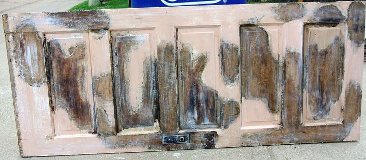 4 panel old door headboard dark faux finish, painted furniture, repurposing upcycling
