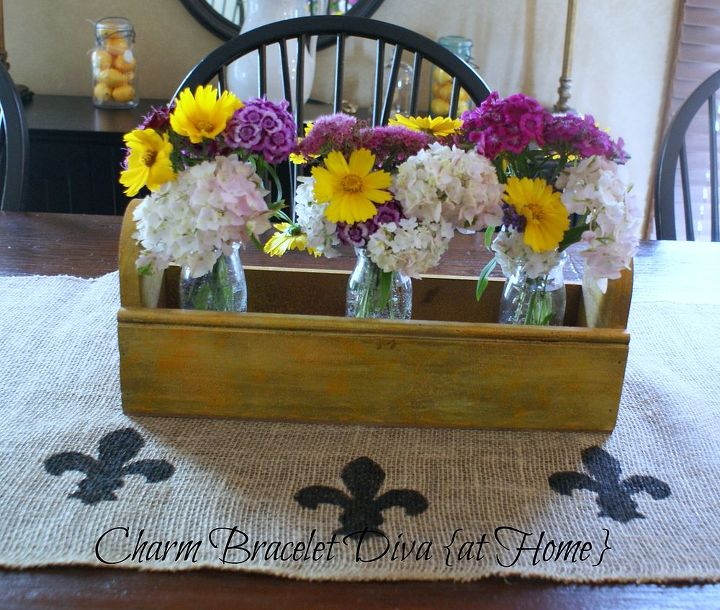 frugal farmhouse floral centerpiece, gardening, home decor, outdoor living, repurposing upcycling