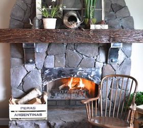 decorating from nothing to something a junker s full home tour, home decor, outdoor living, repurposing upcycling, This fireplace redo was created without taking the old one down True story