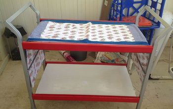70's TV Tray Turned Into "retro" Rolling Cart
