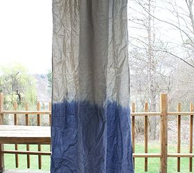 diy dip dye drop cloth curtains, porches, reupholster, window treatments, Mount plastic command hooks in your desired location