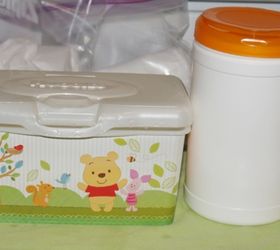 hiney and boogie wipes plastic container upcycle recycle, repurposing upcycling, First peel the labels off and wash with warm soapy water The baby wipes label does not come off