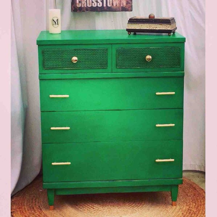 kelly green vintage dresser, painted furniture, Green w Envy