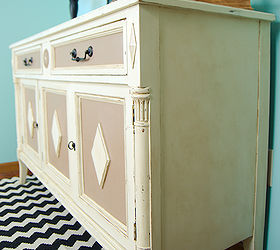 thrift store buffet turned painted tv console, painted furniture, Buffet Sideview