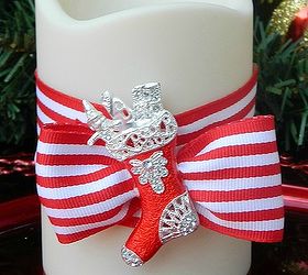 decorate candles using christmas jewelry, christmas decorations, crafts, seasonal holiday decor