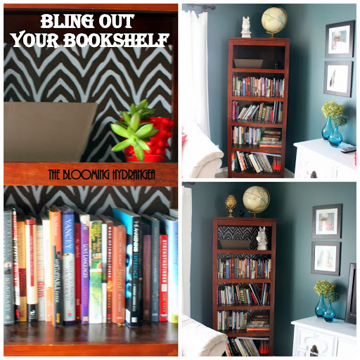 blinging out the back of the bookcase, home decor, painted furniture, storage ideas