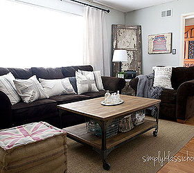 industrial blend living room makeover, home decor, living room ideas