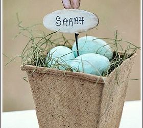 easter table place card idea, crafts, easter decorations, seasonal holiday decor, Peat Pot