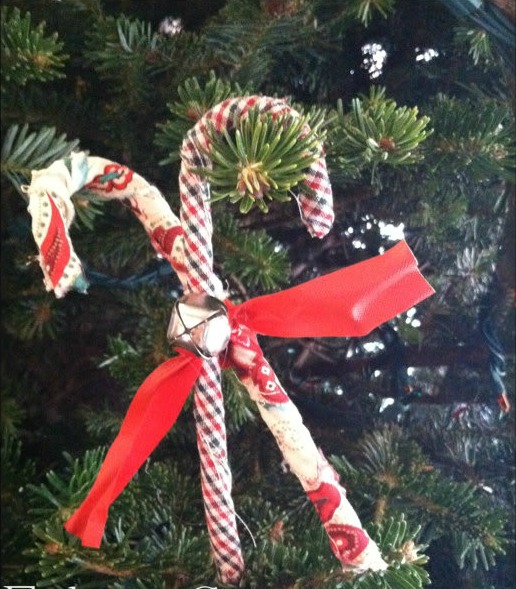 fabric covered candy canes, crafts, seasonal holiday decor, tie two together with a ribbon and bell or just hang on the tree