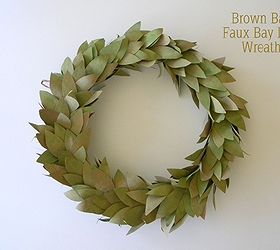 brown bag faux bay leaf wreath, crafts, wreaths