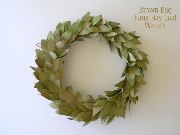 brown bag faux bay leaf wreath, crafts, wreaths