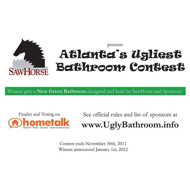 if you live in the atlanta area enter to win a free green bathroom makeover from, Official Flyer for the contest