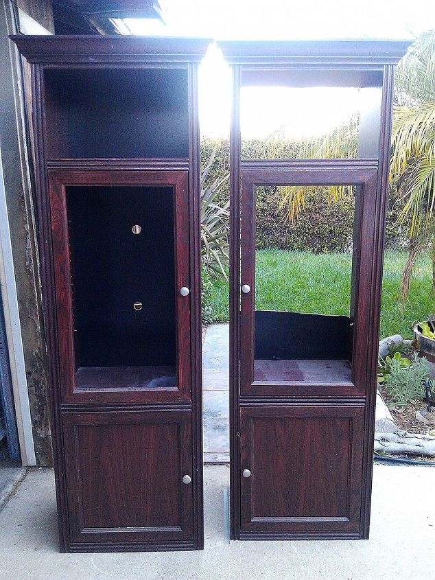 farmhouse coffee pantry e french cabinet from curbside junk, outra foto antes