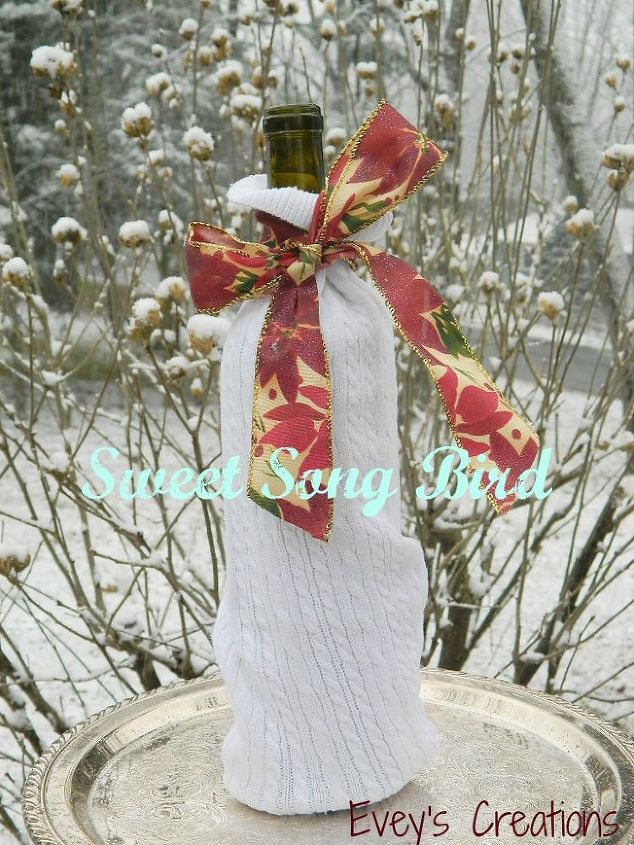 sweater wine gift bag, crafts, repurposing upcycling, Sweater sleeves repurposed into wine gift bags Perfect for a Christmas party hostess gift