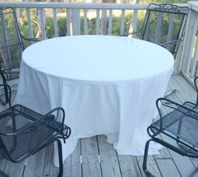 nature inspired beach table setting, home decor, outdoor living, A king size flat sheet is the tablecloth