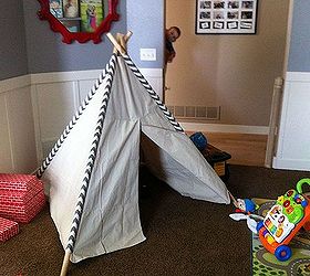 childs teepee made from a drop cloth, crafts, entertainment rec rooms, reupholster