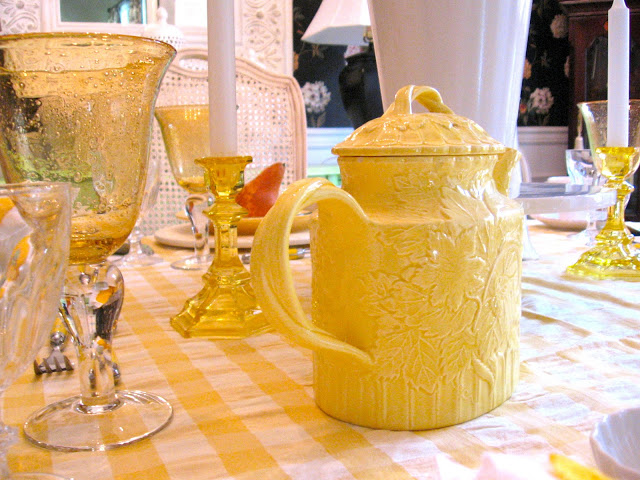 the queens have showed up in their finest, gardening, home decor, repurposing upcycling, Summer Yellow tablescape