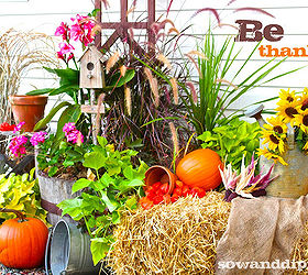 my fall display happy thanksgiving, curb appeal, seasonal holiday decor, thanksgiving decorations