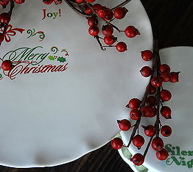 take a plain plate or cake plate and add some holiday cheer, crafts, seasonal holiday decor, What a fun change