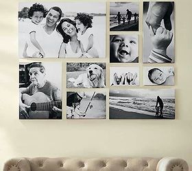 gallery wall ideas photos on canvas photos on wood, home decor, wall decor