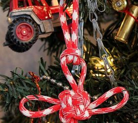 the man tree, christmas decorations, seasonal holiday decor, Paracord Good Luck Knot frOrnament